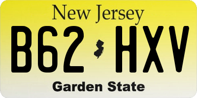 NJ license plate B62HXV