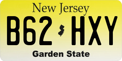 NJ license plate B62HXY