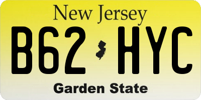 NJ license plate B62HYC