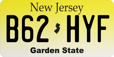 NJ license plate B62HYF