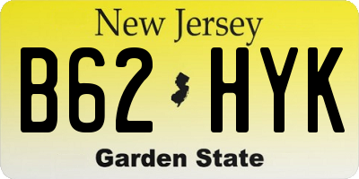 NJ license plate B62HYK