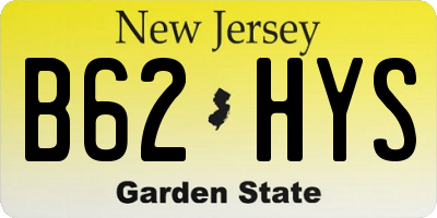 NJ license plate B62HYS