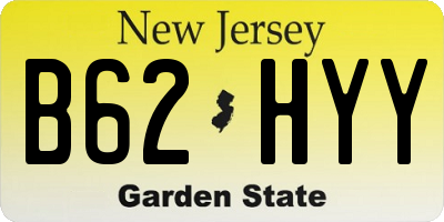 NJ license plate B62HYY
