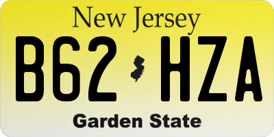 NJ license plate B62HZA