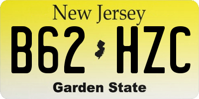 NJ license plate B62HZC