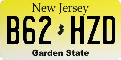 NJ license plate B62HZD