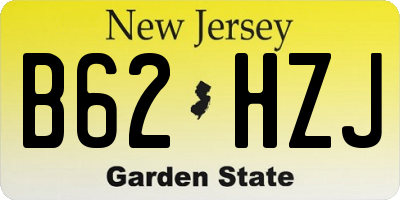 NJ license plate B62HZJ