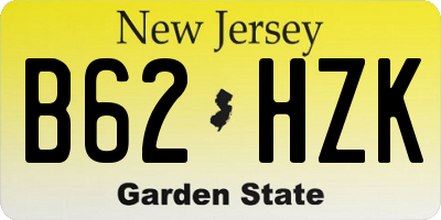 NJ license plate B62HZK
