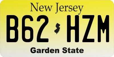 NJ license plate B62HZM