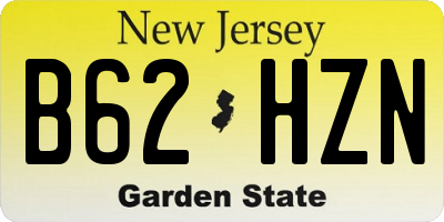 NJ license plate B62HZN