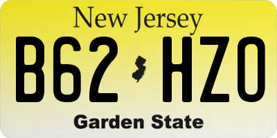 NJ license plate B62HZO