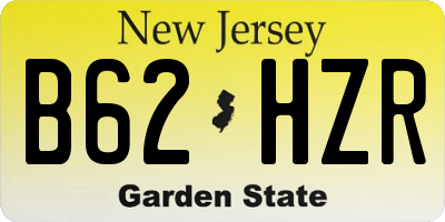 NJ license plate B62HZR