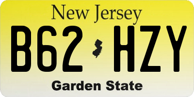 NJ license plate B62HZY