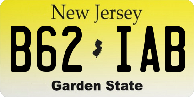 NJ license plate B62IAB