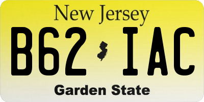 NJ license plate B62IAC