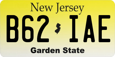 NJ license plate B62IAE