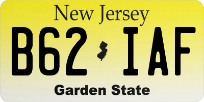 NJ license plate B62IAF