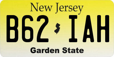 NJ license plate B62IAH