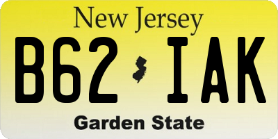 NJ license plate B62IAK