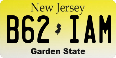 NJ license plate B62IAM