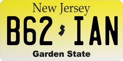 NJ license plate B62IAN