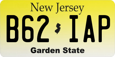 NJ license plate B62IAP