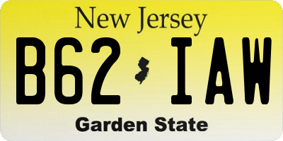 NJ license plate B62IAW