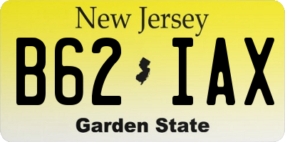 NJ license plate B62IAX