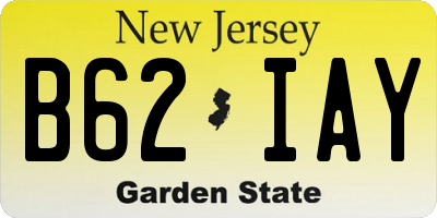 NJ license plate B62IAY