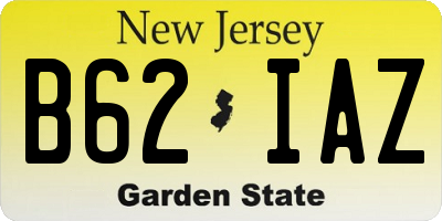 NJ license plate B62IAZ