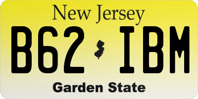 NJ license plate B62IBM