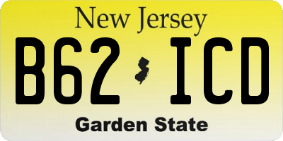 NJ license plate B62ICD