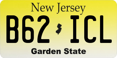 NJ license plate B62ICL