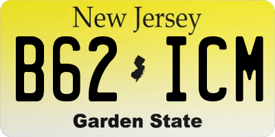 NJ license plate B62ICM