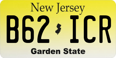 NJ license plate B62ICR
