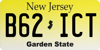 NJ license plate B62ICT