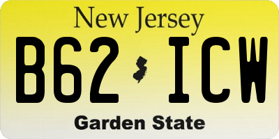 NJ license plate B62ICW