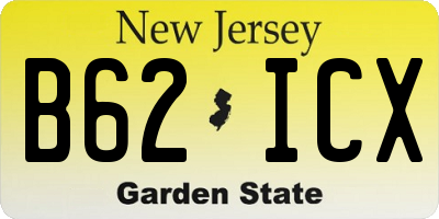 NJ license plate B62ICX