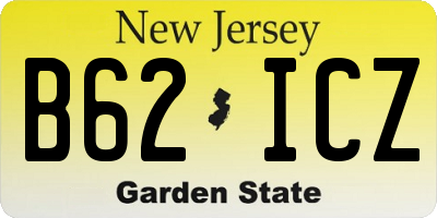 NJ license plate B62ICZ