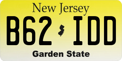 NJ license plate B62IDD