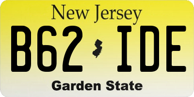 NJ license plate B62IDE