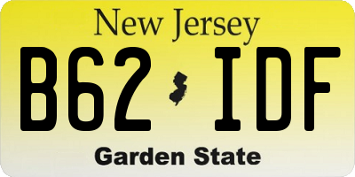 NJ license plate B62IDF