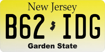 NJ license plate B62IDG