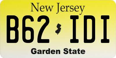 NJ license plate B62IDI