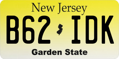 NJ license plate B62IDK