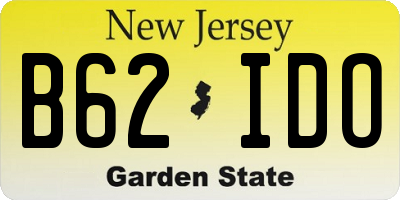 NJ license plate B62IDO