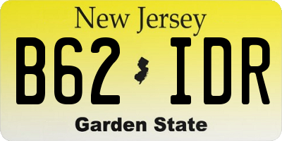 NJ license plate B62IDR