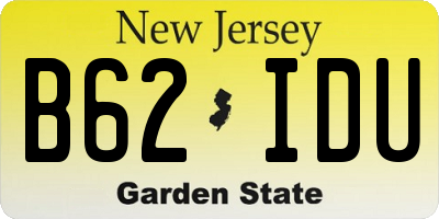 NJ license plate B62IDU
