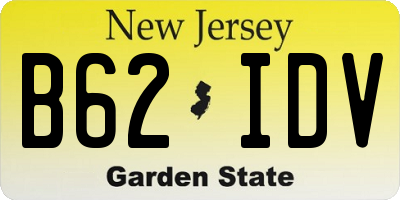 NJ license plate B62IDV