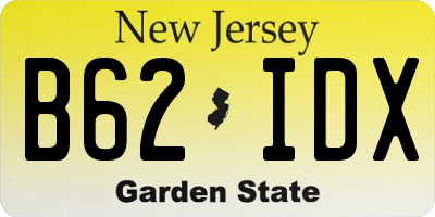 NJ license plate B62IDX